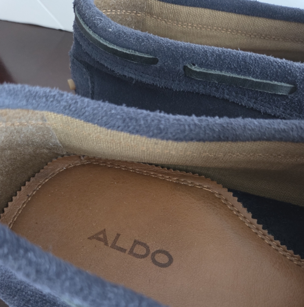 Aldo Men's Navy Suede Loafers Sz.13 - Picture 2 of 5